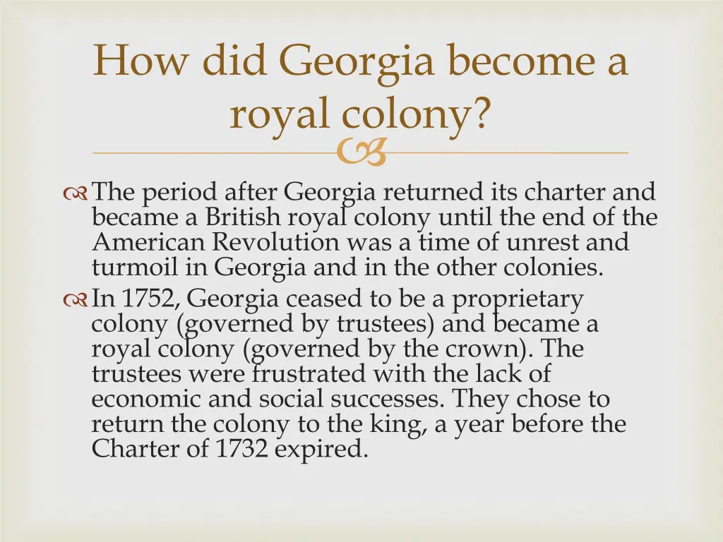 how did georgia become a royal colony