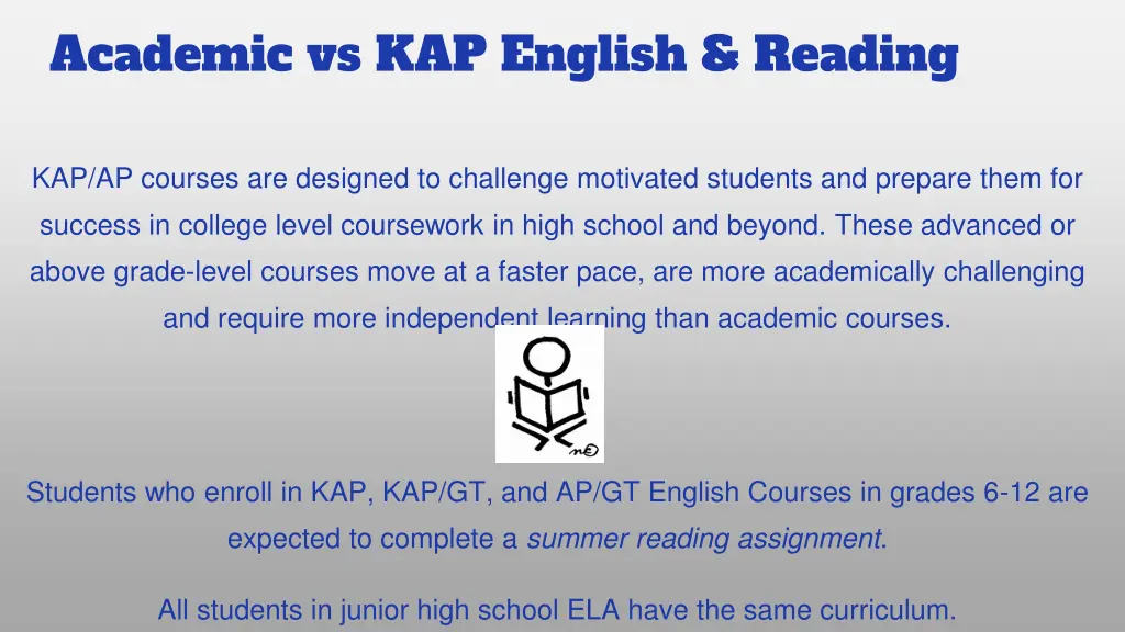 academic vs kap english reading