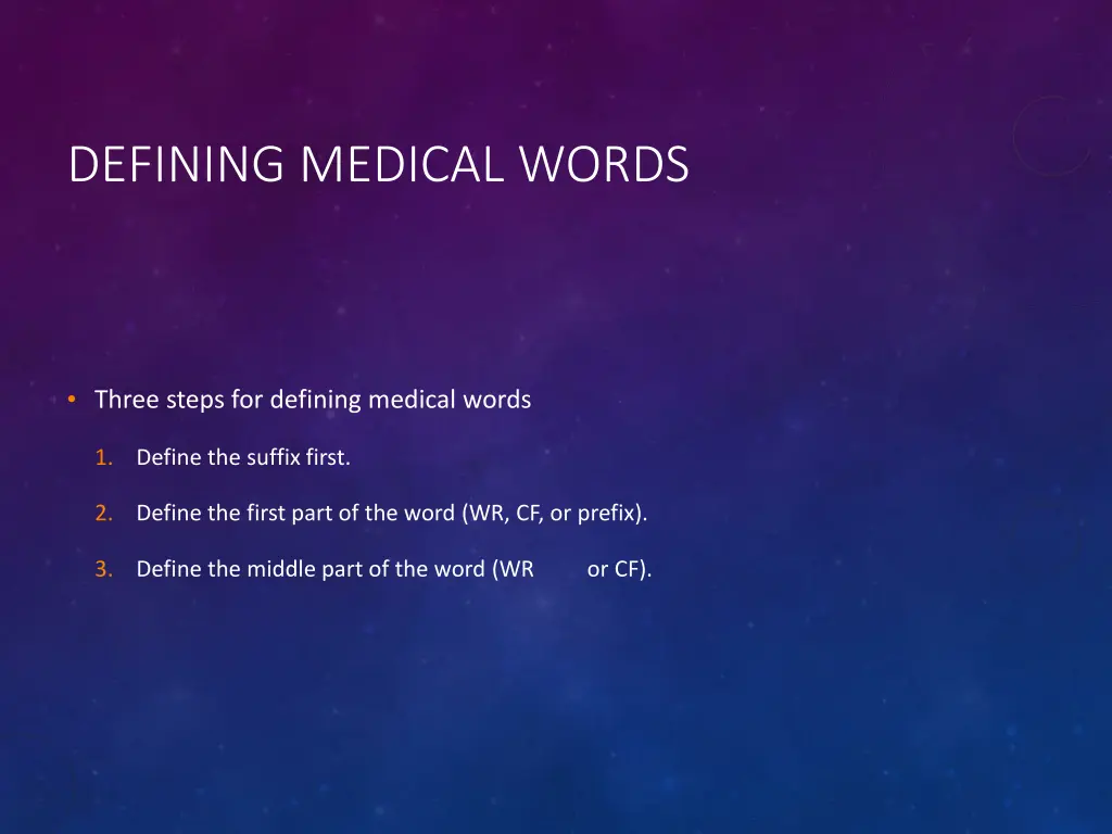 defining medical words