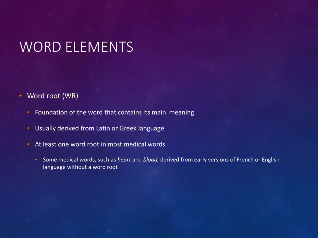 word elements