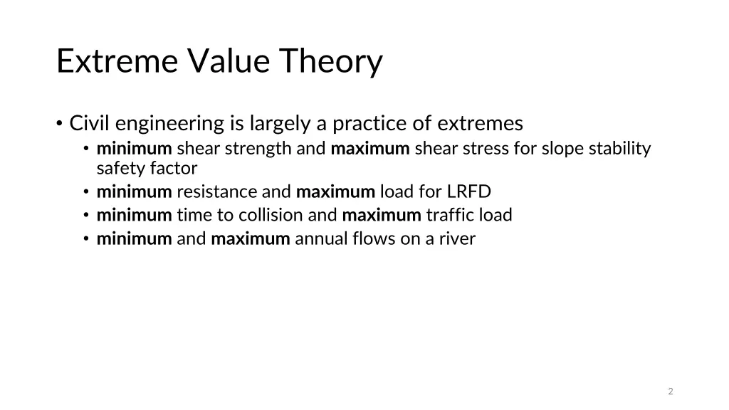 extreme value theory