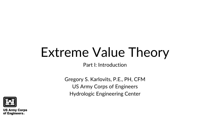 extreme value theory part i introduction