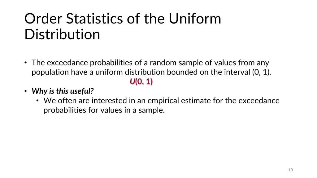 order statistics of the uniform distribution