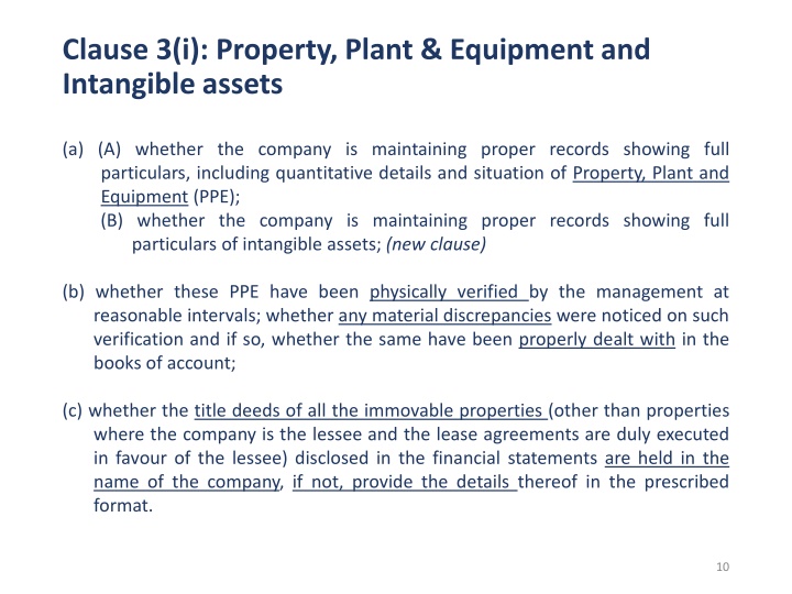 clause 3 i property plant equipment