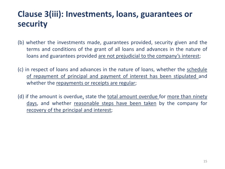 clause 3 iii investments loans guarantees 1