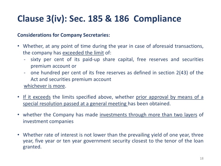 clause 3 iv sec 185 186 compliance 1