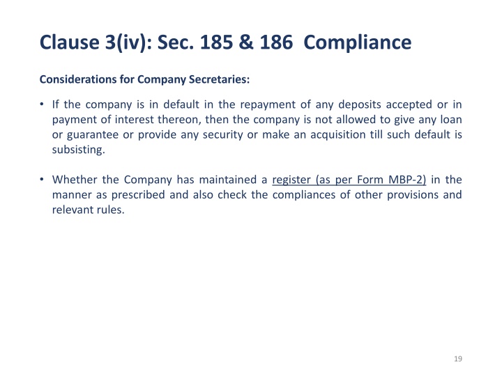 clause 3 iv sec 185 186 compliance 2