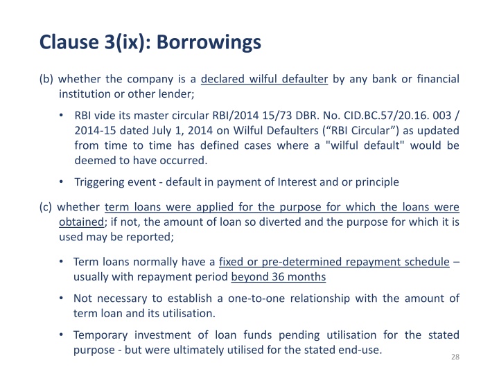 clause 3 ix borrowings 1