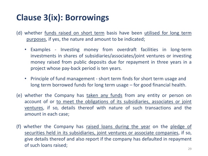 clause 3 ix borrowings 2
