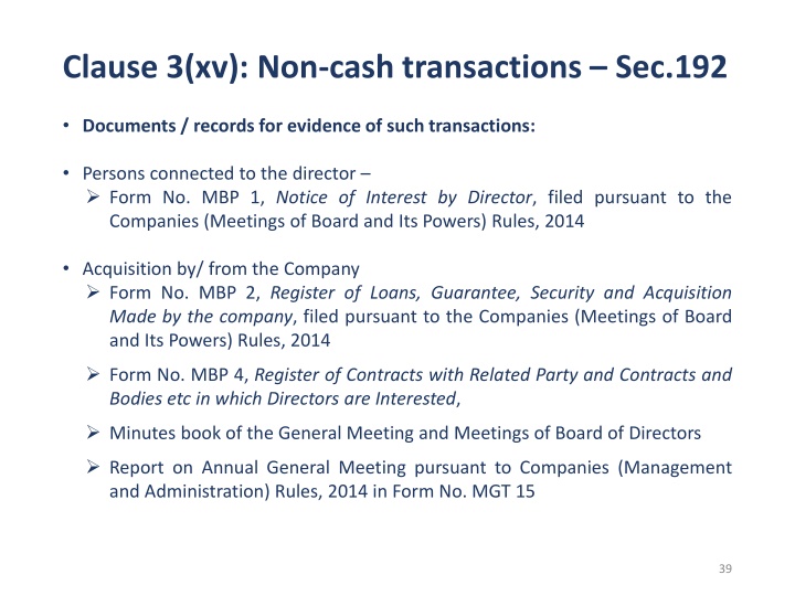 clause 3 xv non cash transactions sec 192 1