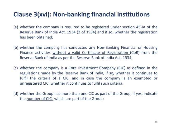 clause 3 xvi non banking financial institutions