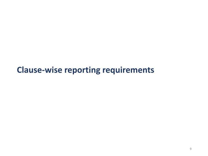 clause wise reporting requirements