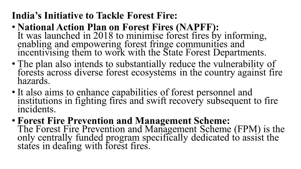 india s initiative to tackle forest fire national