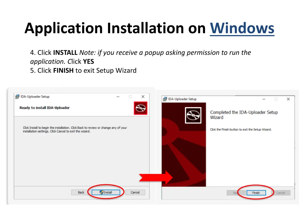 application installation on windows 2