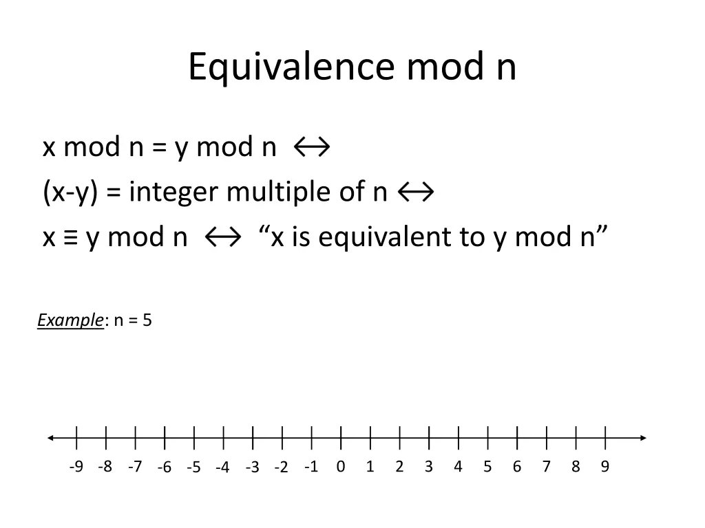 equivalence mod n