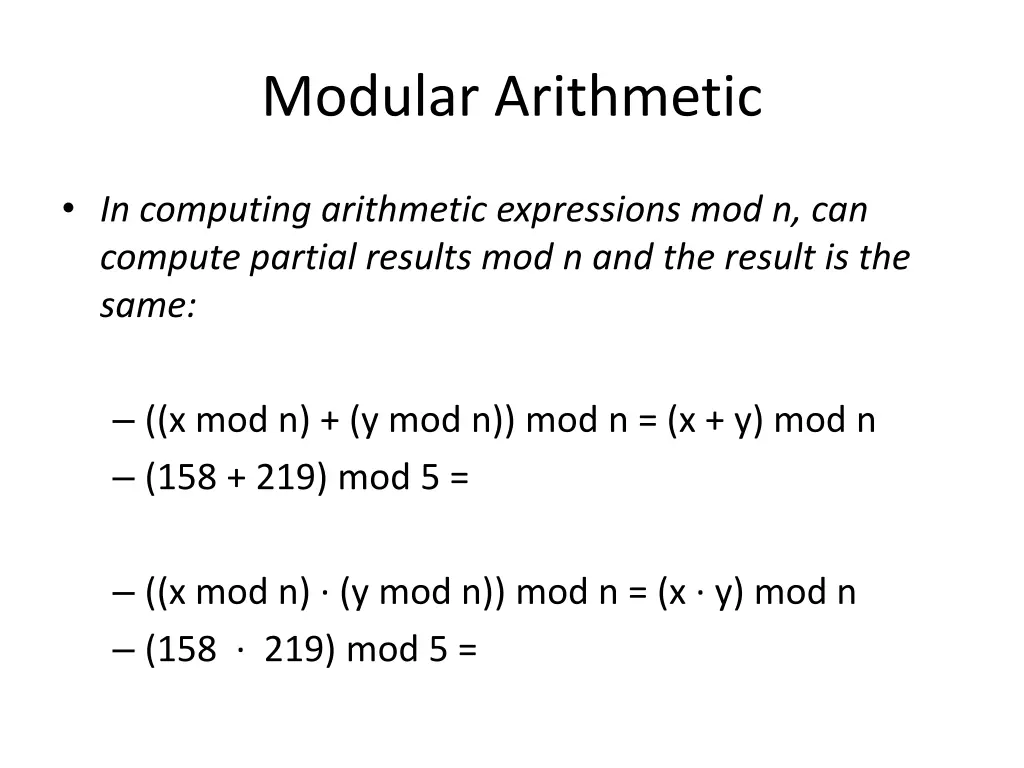 modular arithmetic 2