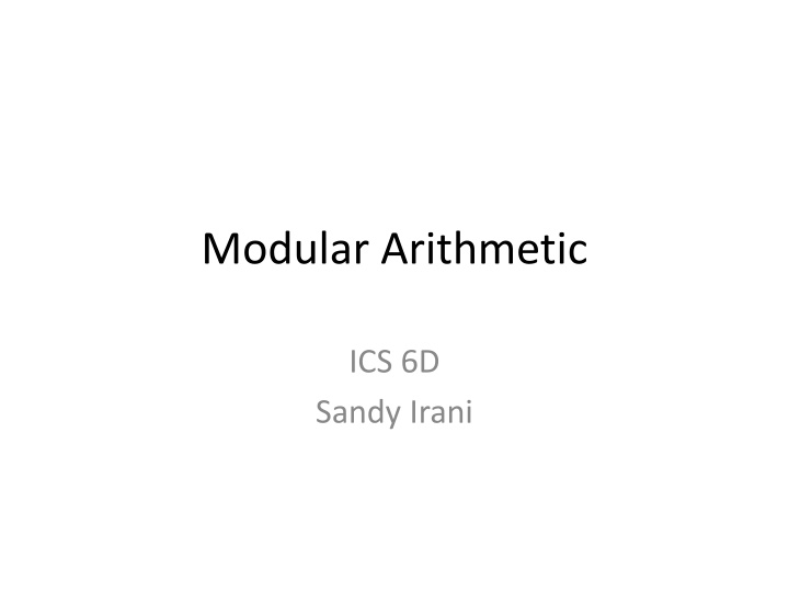 modular arithmetic