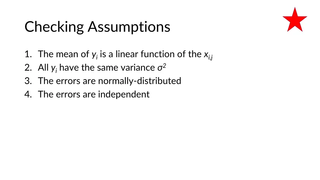 checking assumptions