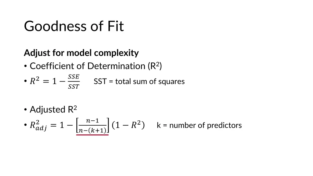 goodness of fit