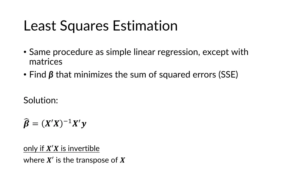 least squares estimation