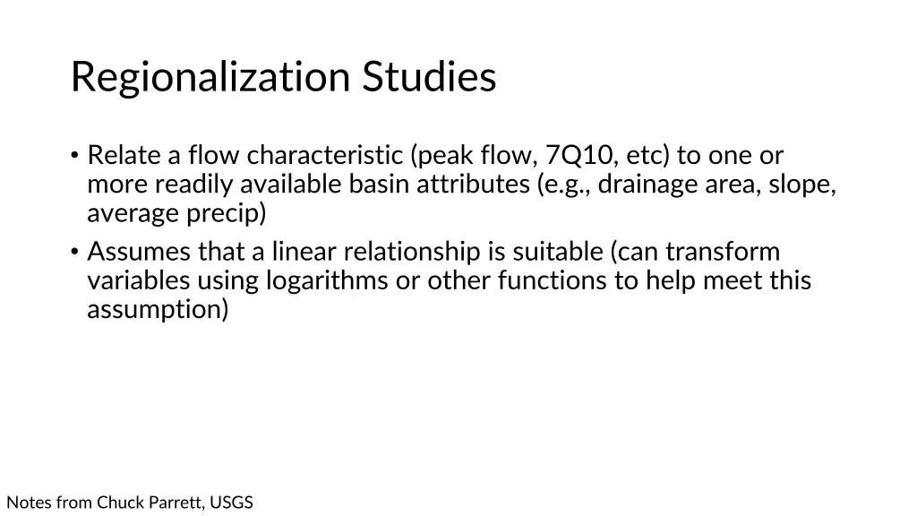 regionalization studies 1