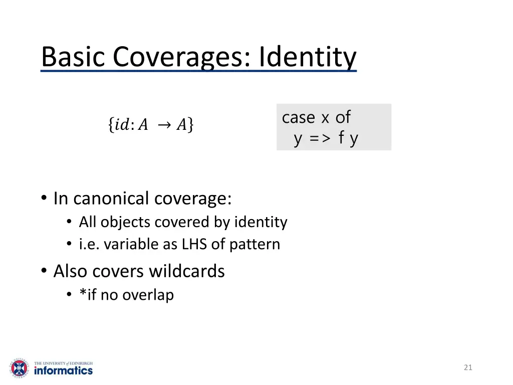 basic coverages identity