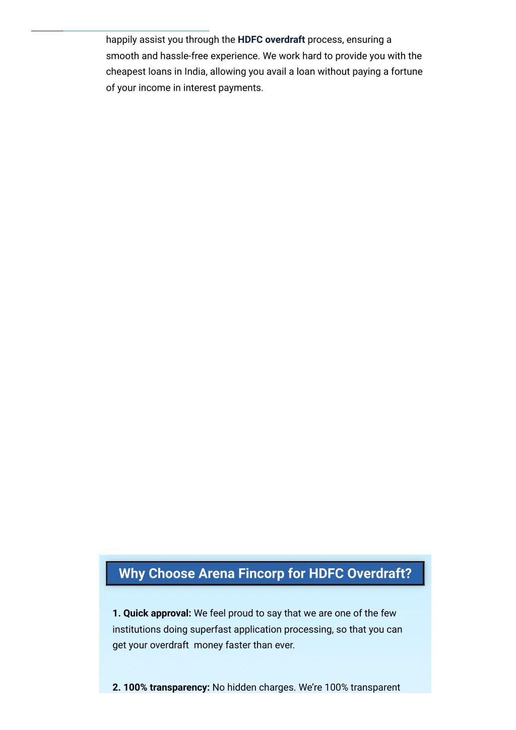 happily assist you through the hdfc overdraft