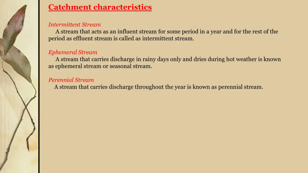 catchment characteristics 10