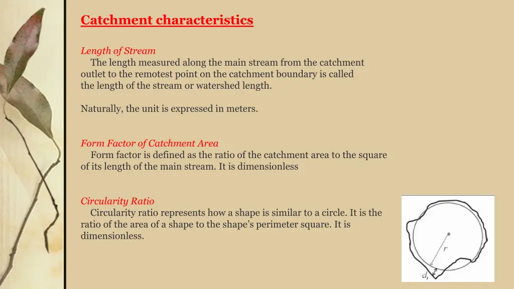 catchment characteristics 4