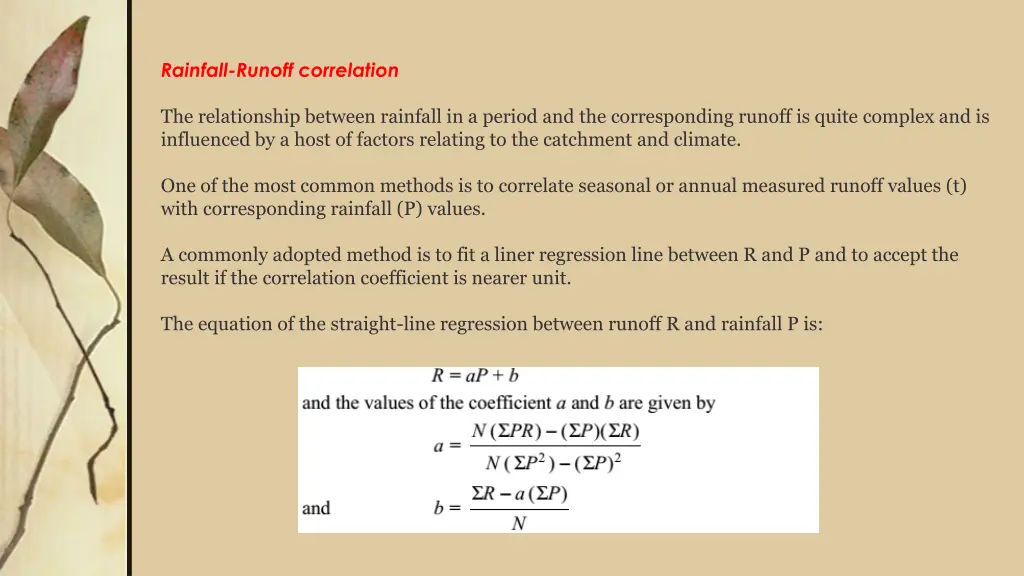 rainfall runoff correlation 1