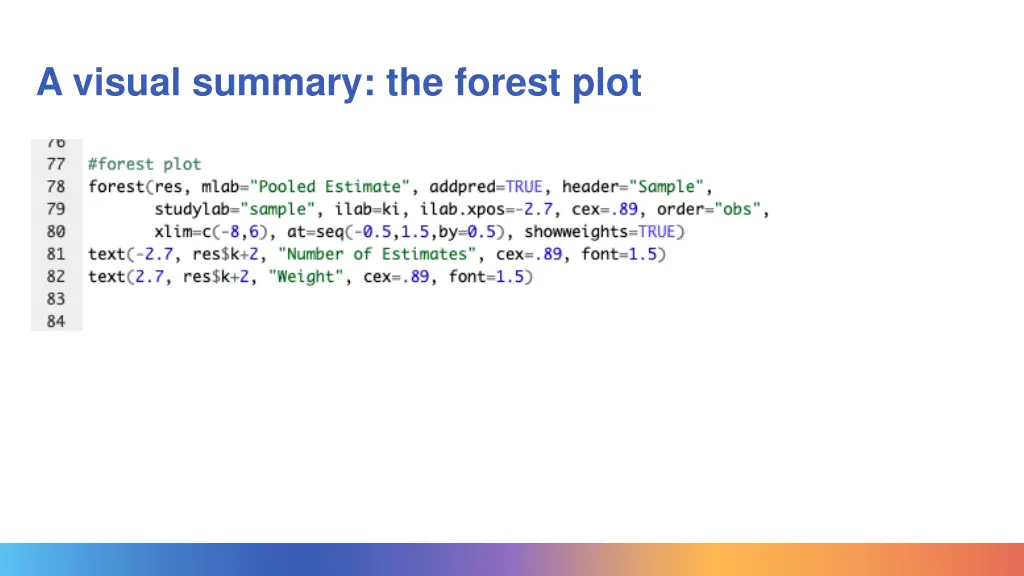 a visual summary the forest plot 2