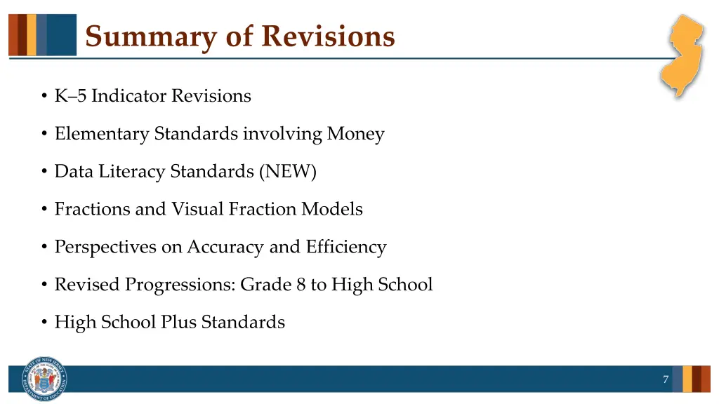 summary of revisions