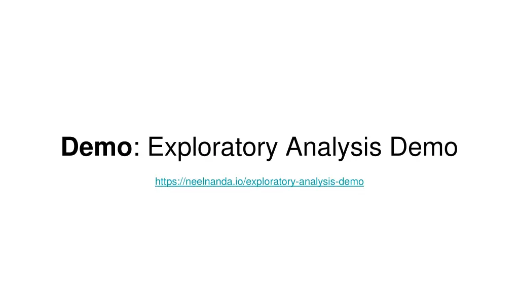 demo exploratory analysis demo