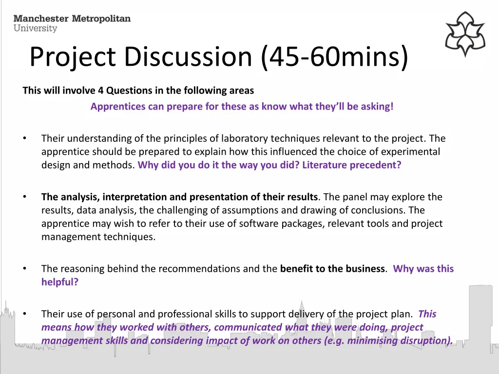 project discussion 45 60mins