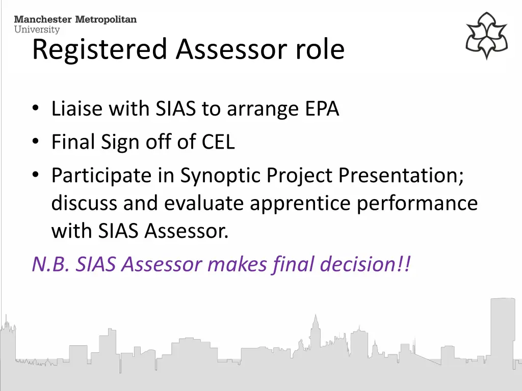 registered assessor role