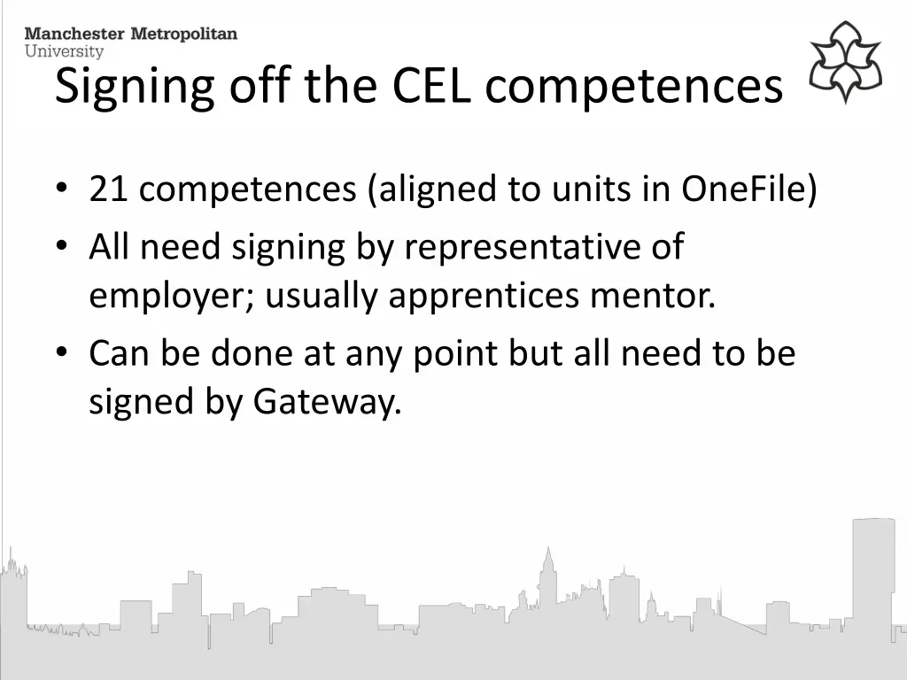 signing off the cel competences
