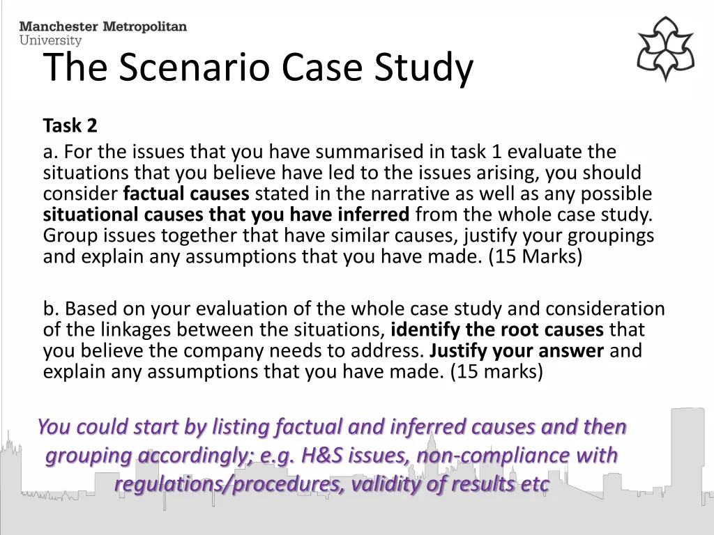 the scenario case study 1