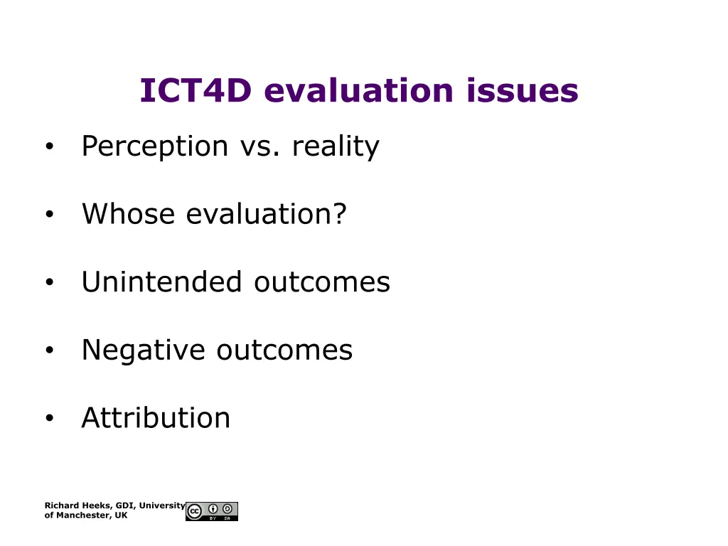 ict4d evaluation issues