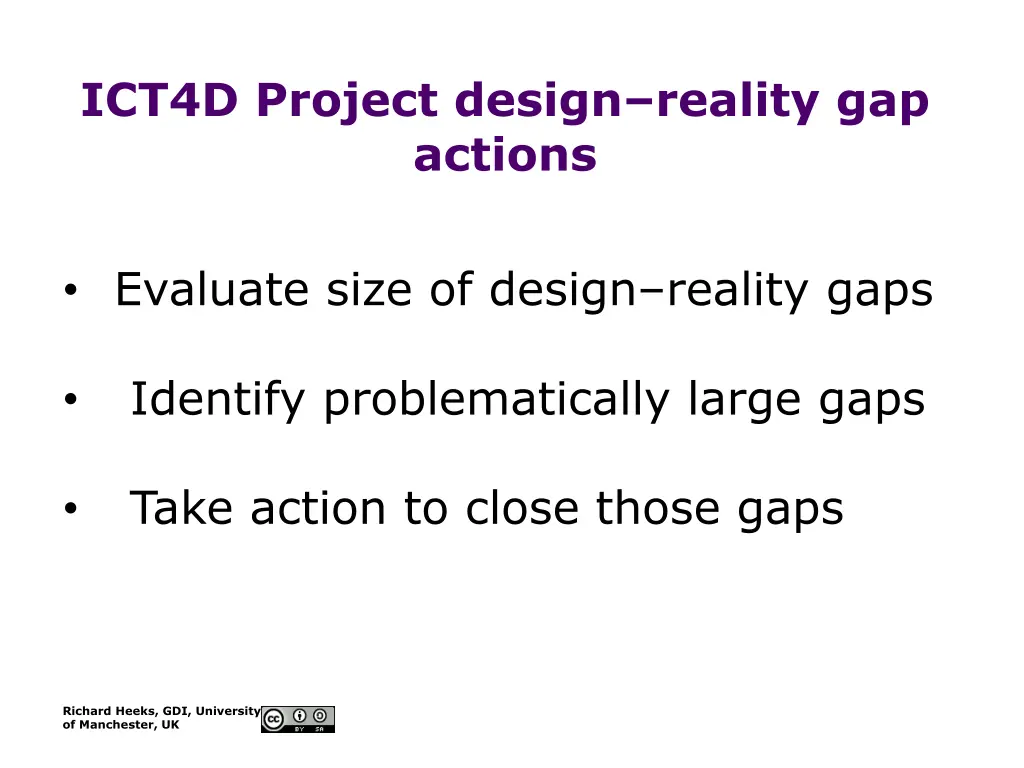 ict4d project design reality gap actions