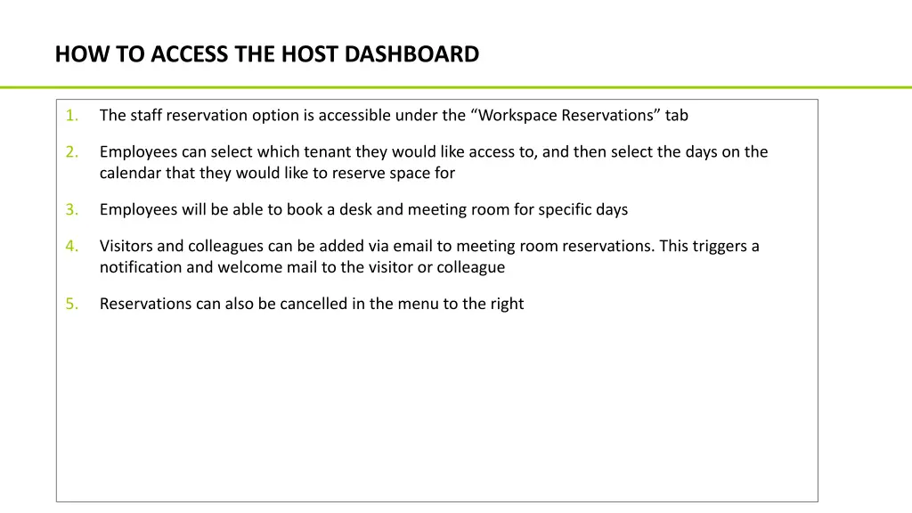 how to access the host dashboard