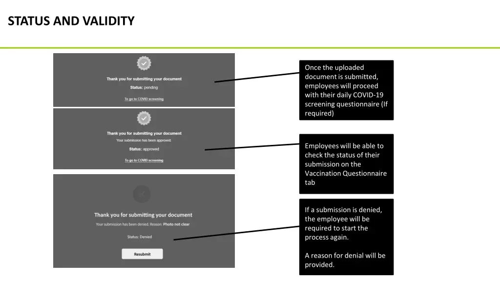 status and validity