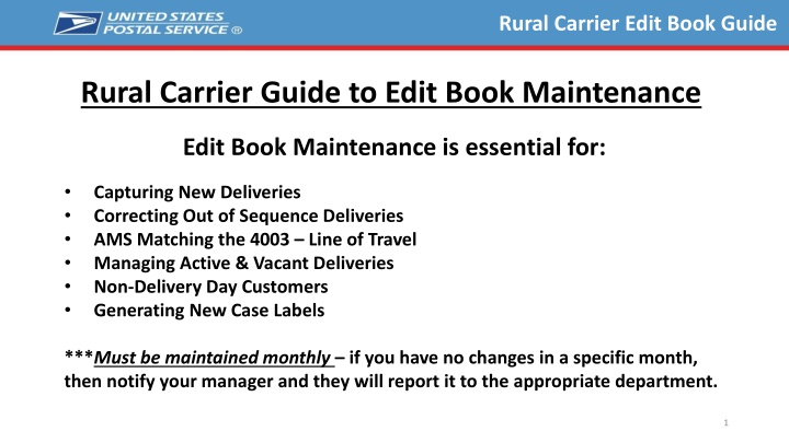 rural carrier edit book guide