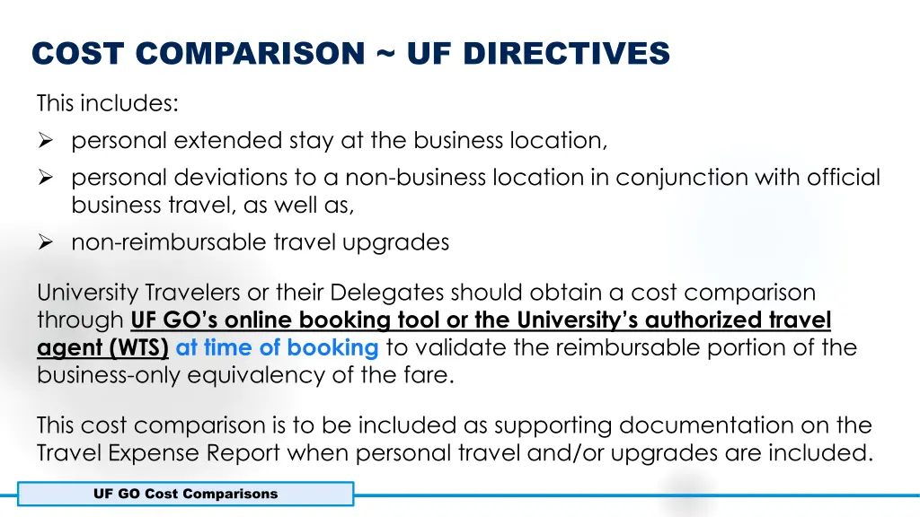 cost comparison uf directives 1