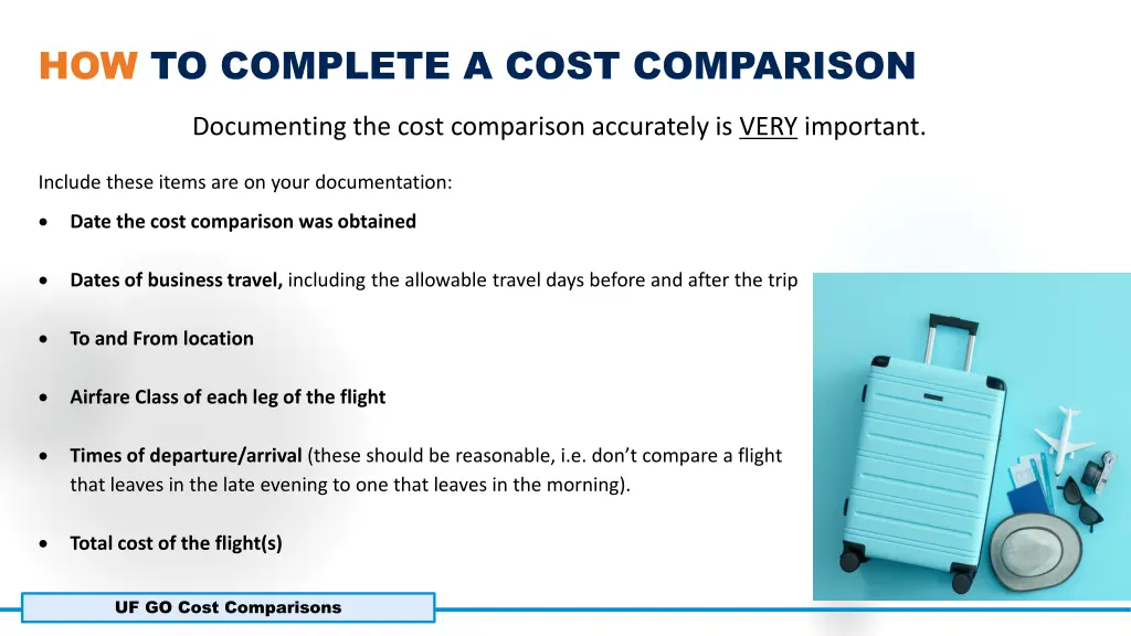 how to complete a cost comparison 4