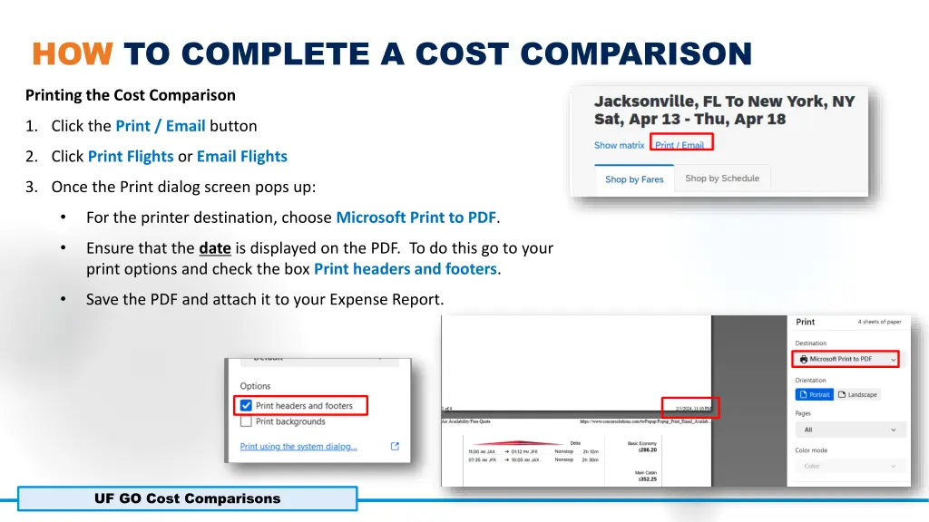 how to complete a cost comparison 5