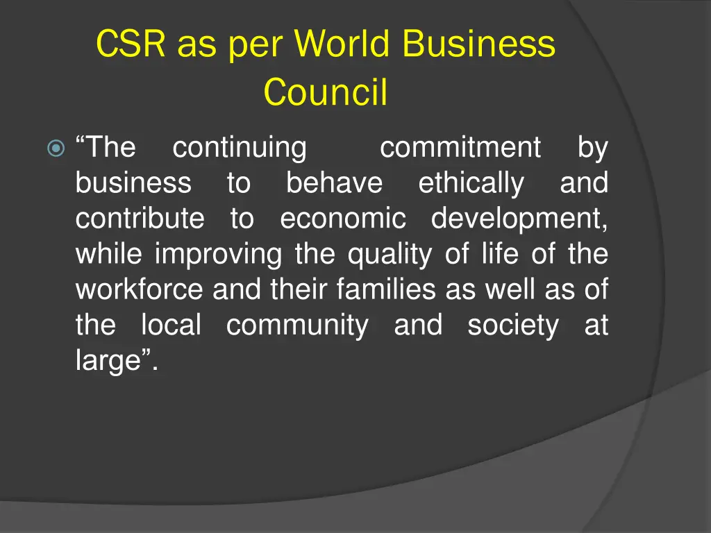csr as per world business council continuing