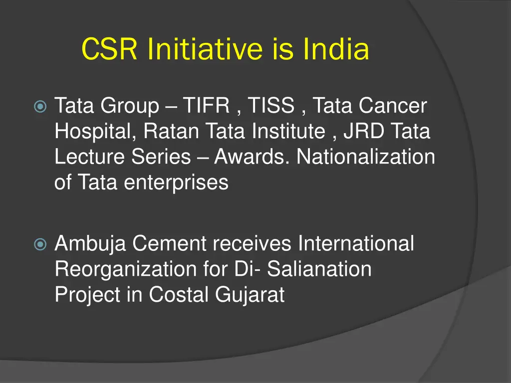 csr initiative is india