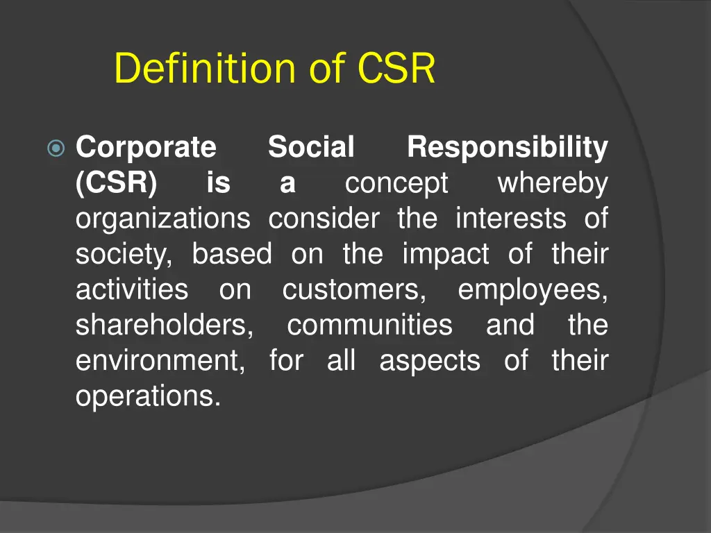 definition of csr