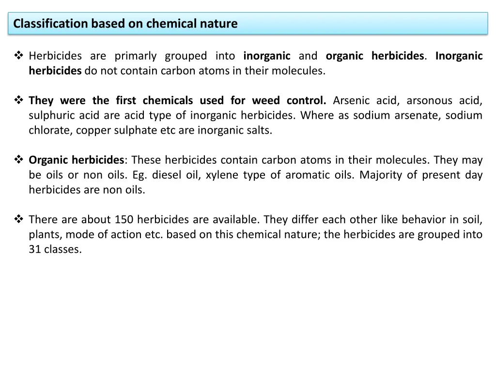 classification based on chemical nature