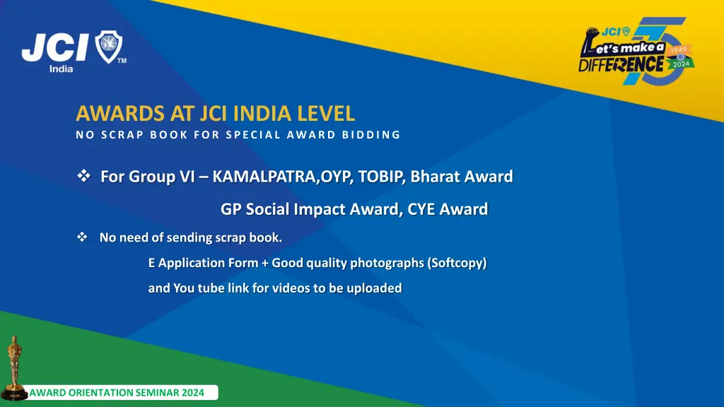 awards at jci india level no scrap book